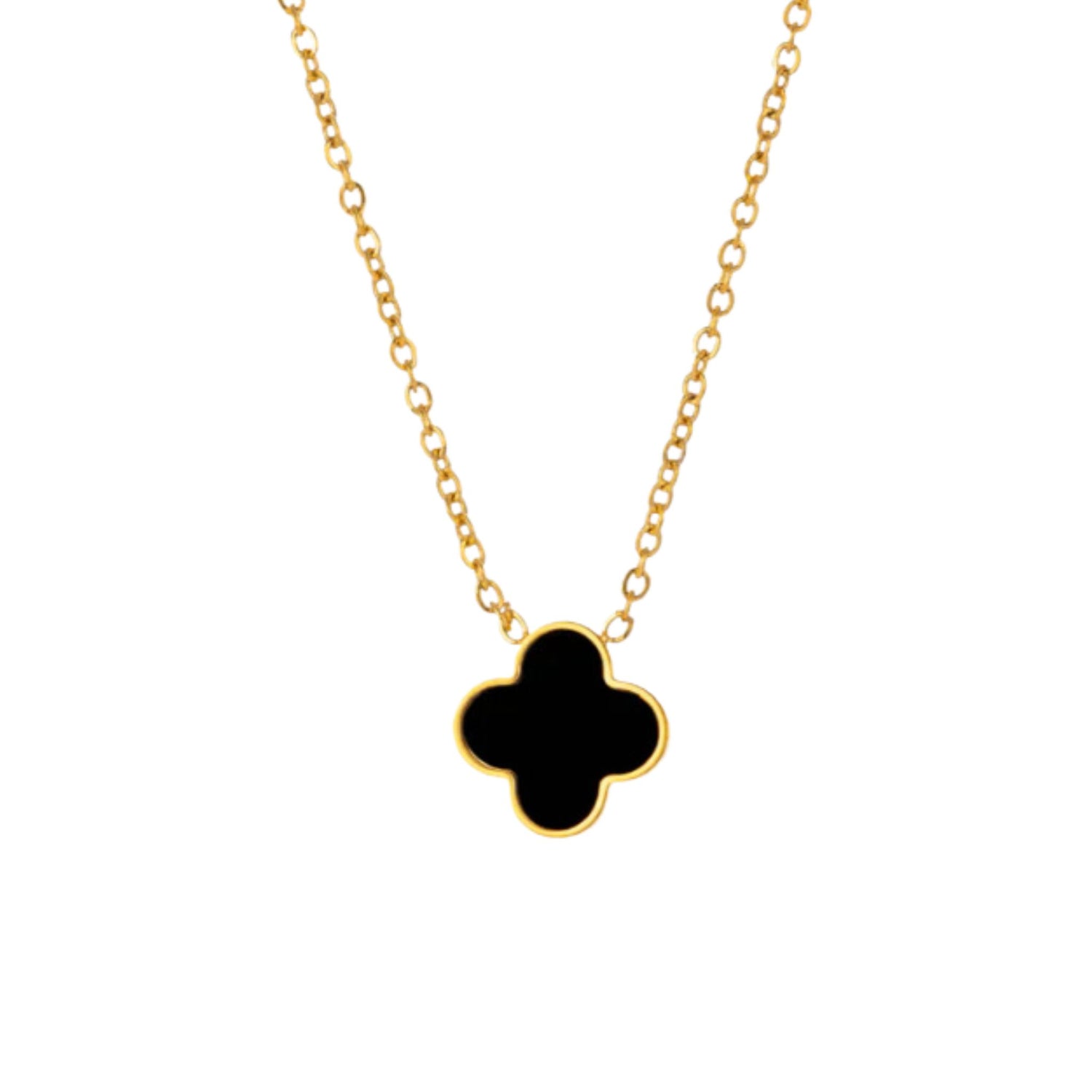Schwarze Clover Halskette